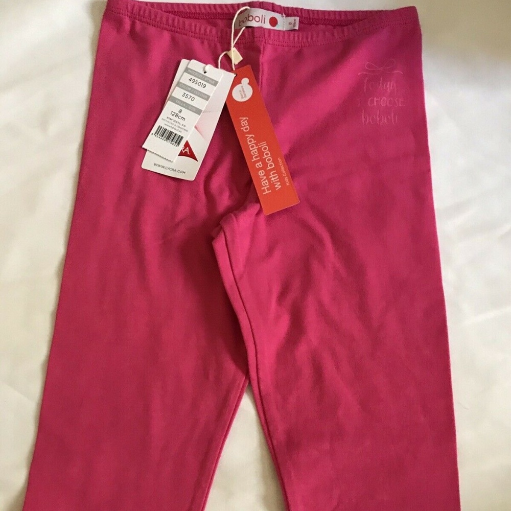 NWT! BOBOLI Girls Pink Leggings Size 8